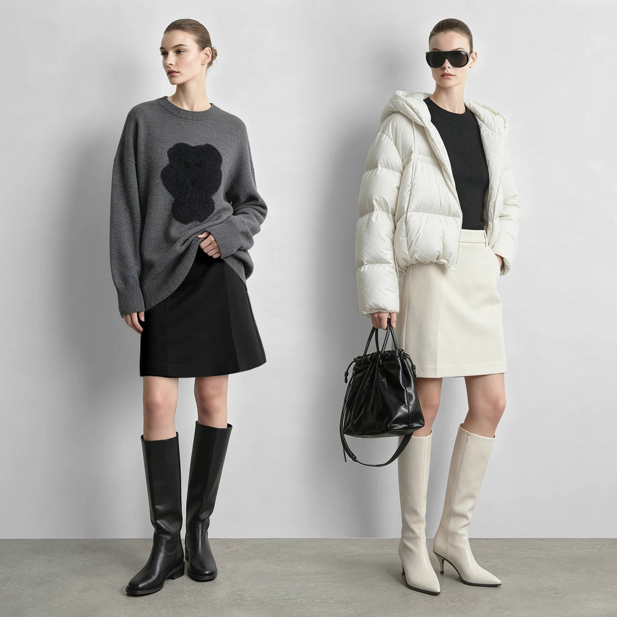 High Waist A-Line Skirt - Elegant Minimalist Commuter Wear