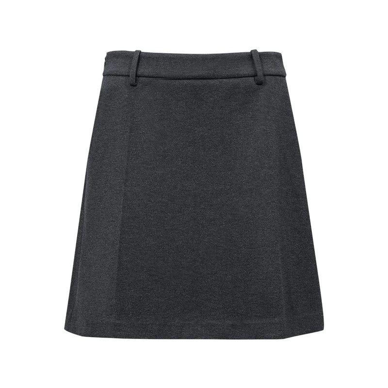 High Waist A-Line Skirt - Elegant Minimalist Commuter Wear